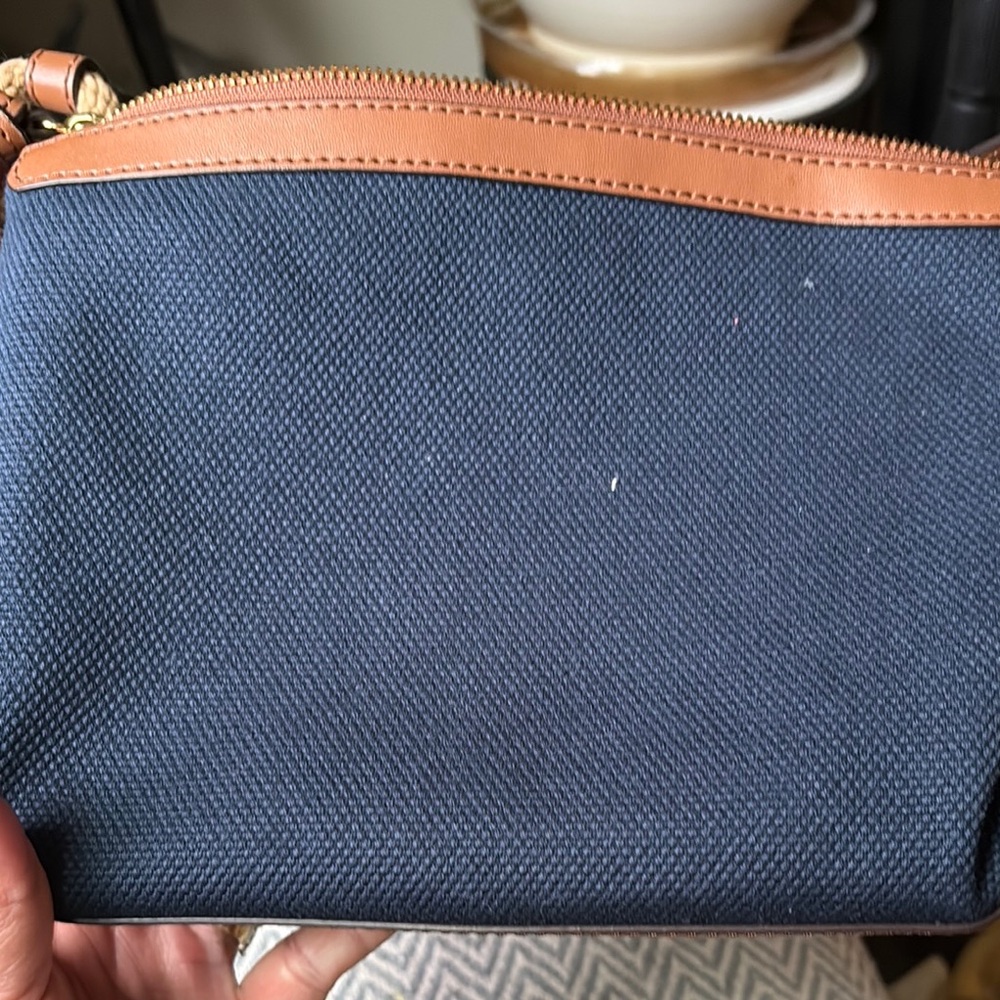 Michael Kors Blue and Tan Toiletry Bag with Structured Design - Picture 2 of 2